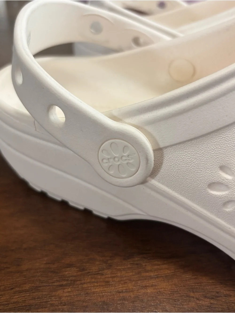 CROCS Classic Floral Cutout Clog in White